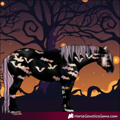 Horse Color:Void Painted Nacre White Spotted Brown Onyx 