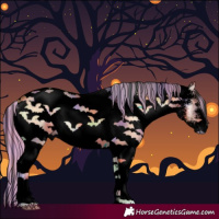 Horse Color:Void Painted Nacre White Spotted Brown Onyx 