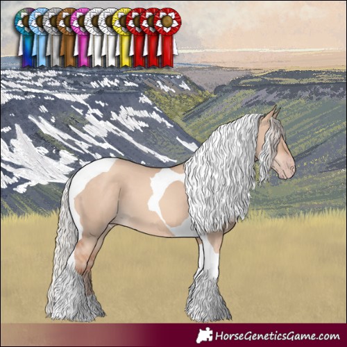 Horse Color:Silver Sable Champagne Dun Tobiano 