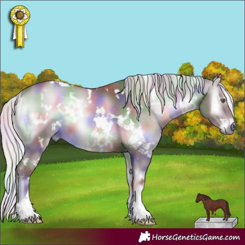 Horse Color:Nacre White Spotted Chocolate Silver Blue Onyx Chinchilla 