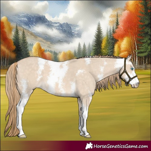 Horse Color:Perlino Dun Sabino