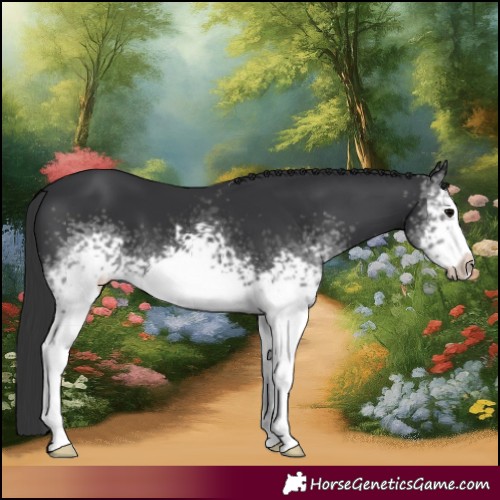 Horse Color:White Spotted Black Frame 