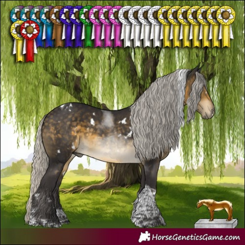 Horse Color:White Spotted Silver Buckskin Tobiano 