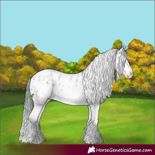 Horse Color:Watercolor White Spotted Brown Ice Dun Sabino Near Leopard 
