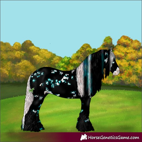 Horse Color:Watercolor Chocolate Silver Blue Onyx Ice Sabino 