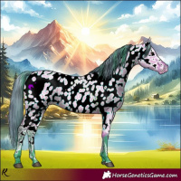 Horse Color:Watercolor Bay Roan Dun Appaloosa 