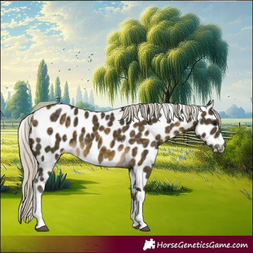 Horse Color:Silver Buckskin Tobiano Leopard 