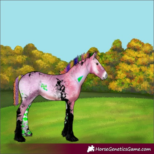 Horse Color:Void Painted Watercolor Red Onyx Ice Tobiano 