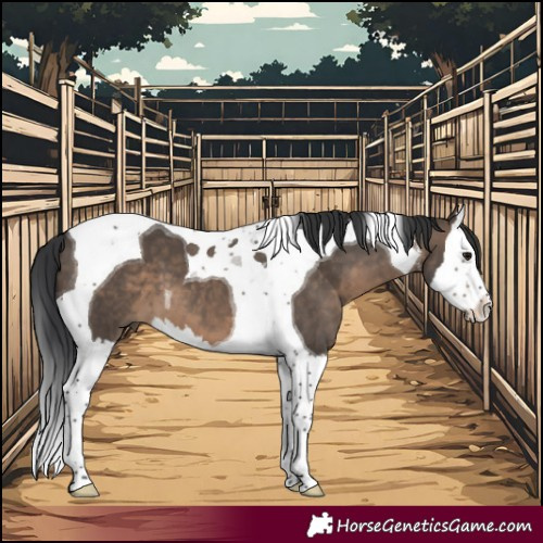 Horse Color:White Spotted Brown Dun Splash Tobiano 