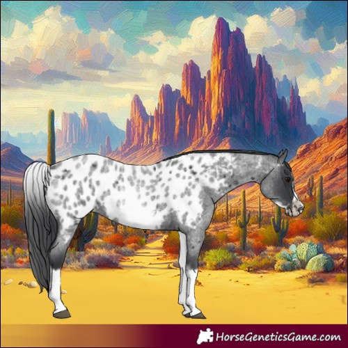 Horse Color:White Spotted Blue Roan Splash Frame Appaloosa 