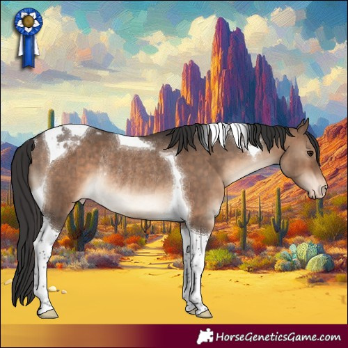 Horse Color:Brown Dun Tobiano Blanket Rabicano Brindle 