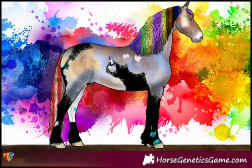 Horse Color:Painted Chocolate Palomino Onyx Tobiano 