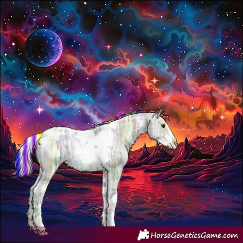 Horse Color:Painted Plaid  Silver Black Ice Tobiano Frame 