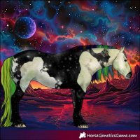 Horse Color:Void Painted Watercolor Bay Ice Onyx Tobiano 