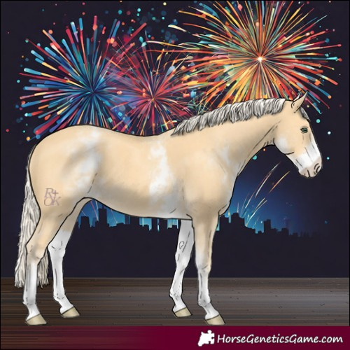 Horse Color:White Spotted Gold Cream Champagne 