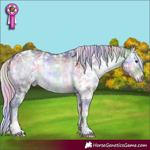 Horse Color:Nacre White Spotted Silver Blue Onyx Chinchilla Ice 