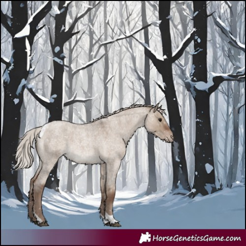 Horse Color:Silver Grullo Roan Tobiano Snowflake Varnish