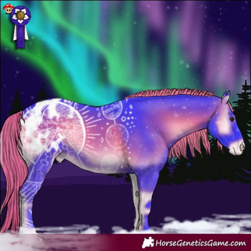 Horse Color:Watercolor Liver Red Onyx Appaloosa Rabicano 
