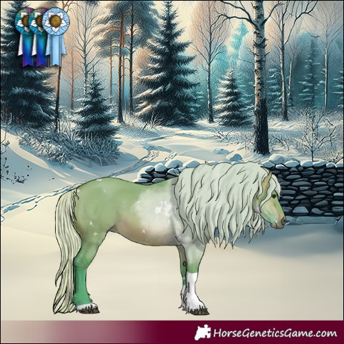Horse Color:Watercolor White Spotted Silver Brown Dun Tobiano 