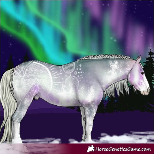 Horse Color:Watercolor White Spotted Silver Buckskin Onyx 