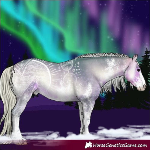Horse Color:Watercolor White Spotted Silver Buckskin Onyx 