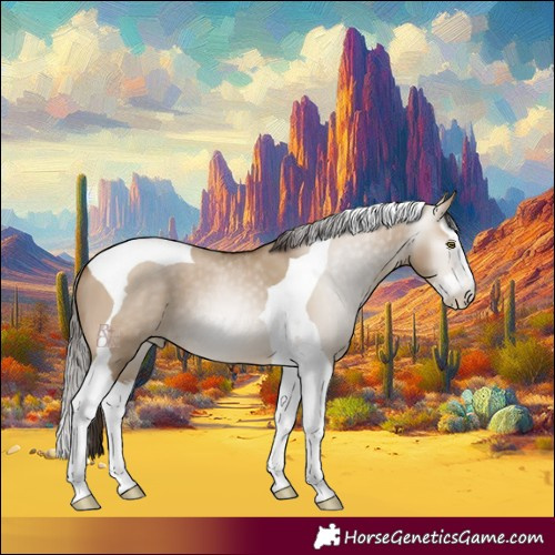 Horse Color:Gray Brown Pearl Dun Splash Tobiano 