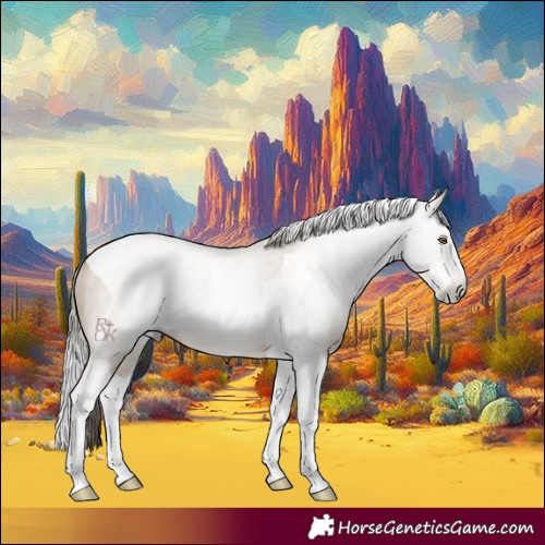 Horse Color:Gray Brown Pearl Dun Splash Tobiano 