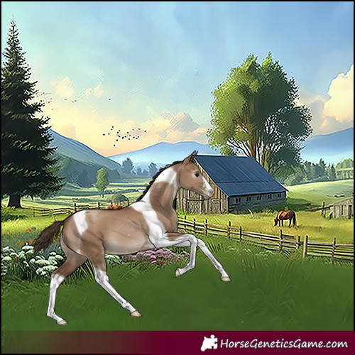 Horse Color:Gray Grullo Pearl Tobiano 