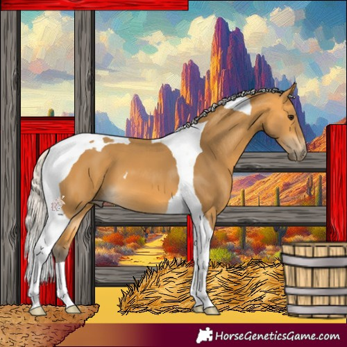 Horse Color:Silver Buckskin Tobiano 