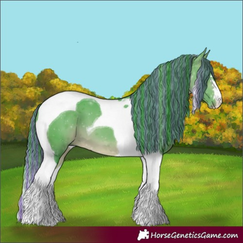 Horse Color:Painted Watercolor Brown Chinchilla Tobiano 