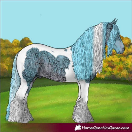 Horse Color:Watercolor Brown Chinchilla Ice Tobiano 