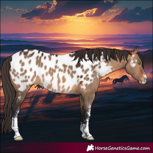 Horse Color:Brown Dun Sabino Appaloosa 