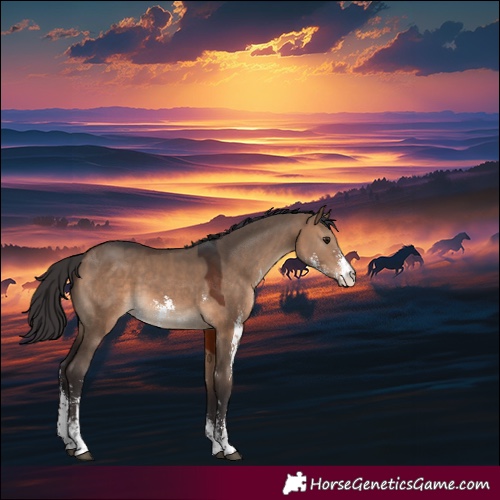 Horse Color:Brown Dun Sabino 