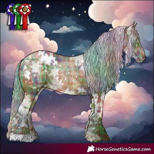 Horse Color:Nacre Plaid  White Spotted Chestnut Ice 