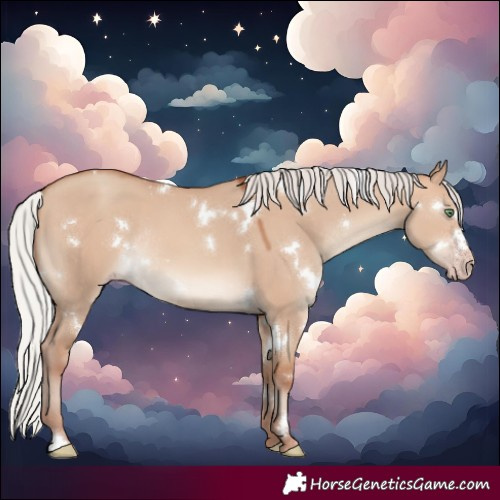 Horse Color:White Spotted Silver Sable Champagne Dun Rabicano 
