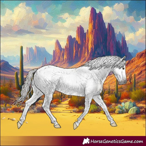 Horse Color:Gray Buckskin Dun Splash Tobiano Frame 