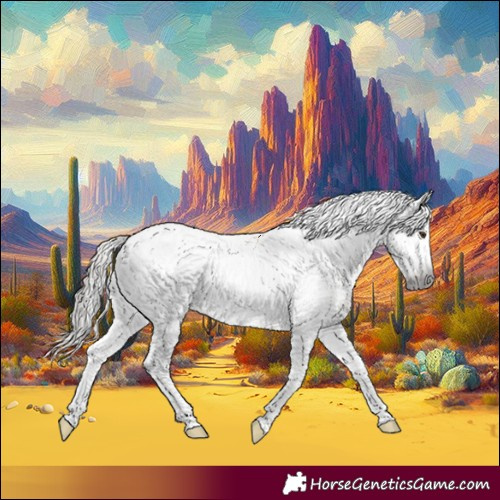 Horse Color:Gray Buckskin Dun Splash Tobiano Frame 