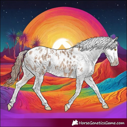 Horse Color:Amber Champagne Sabino Tobiano Varnish  and Amber Champagne Sabino Tobiano Blanket 