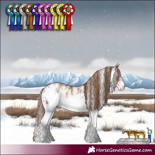 Horse Color:White Spotted Liver Chestnut Pearl 