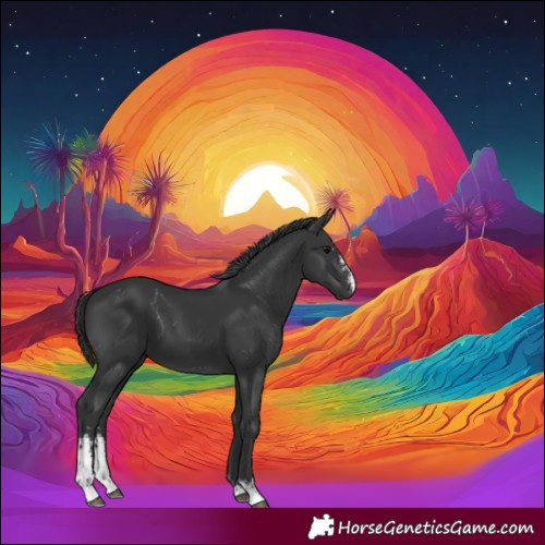 Horse Color:Black Sabino 
