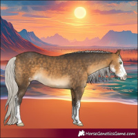 Horse Color:Silver Buckskin Sabino 