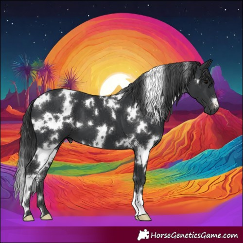Horse Color:White Spotted Black 