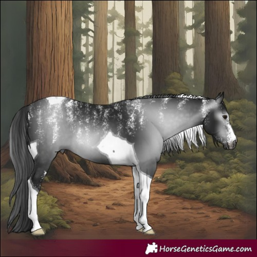 Horse Color:Powder White Gray Brown Tobiano 