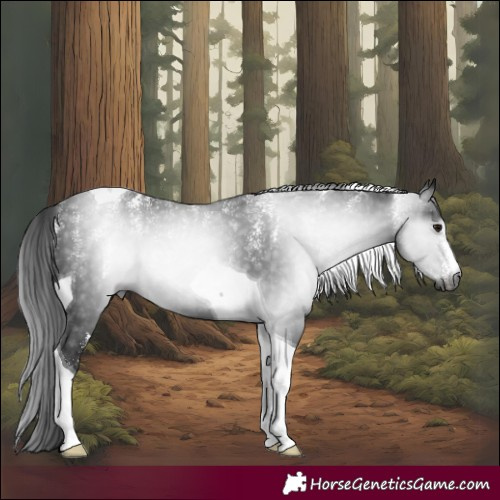 Horse Color:Powder White Gray Brown Tobiano 