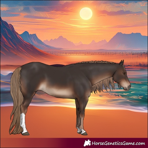 Horse Color:Liver Chestnut Tobiano Rabicano 