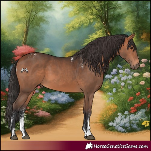 Horse Color:Powder White Bay 