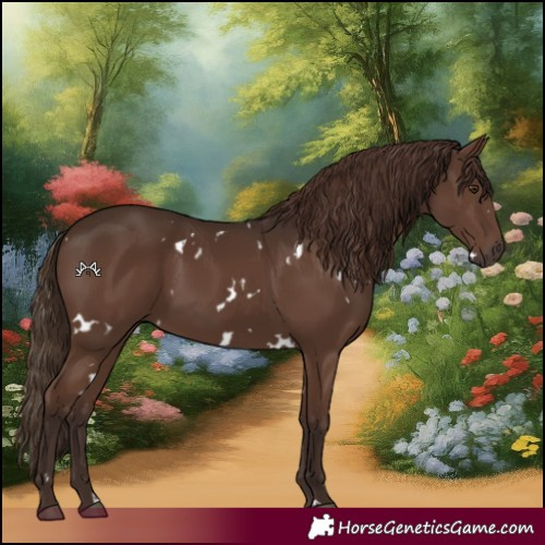 Horse Color:White Spotted Liver Chestnut Rabicano 