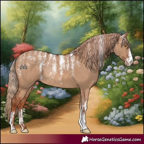 Horse Color:Powder White Red Dun Rabicano 