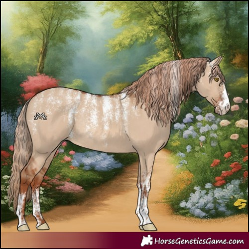 Horse Color:Powder White Red Dun Rabicano 
