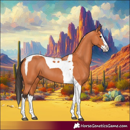 Horse Color:Bay Splash Tobiano 